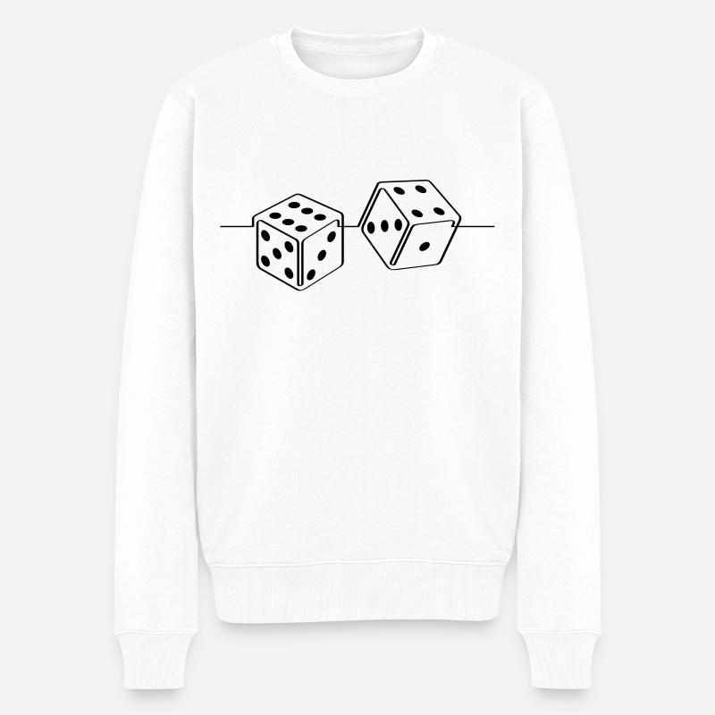 Würfeln, Würfeln. Glücksspiel, Glücksspiel, Geld - Männer Premium Bio Pullover - Weiß