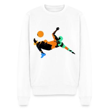 football - Men's Premium Organic Jumper - white - Front - Thijin (182cm)