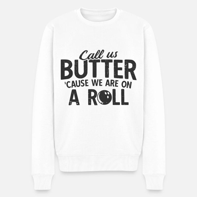 Bowling - Männer Premium Bio Pullover - Weiß