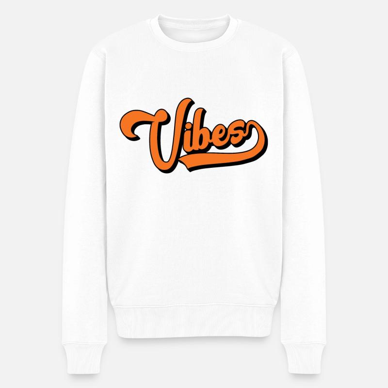 Vibes - Pull Premium bio Homme - blanc