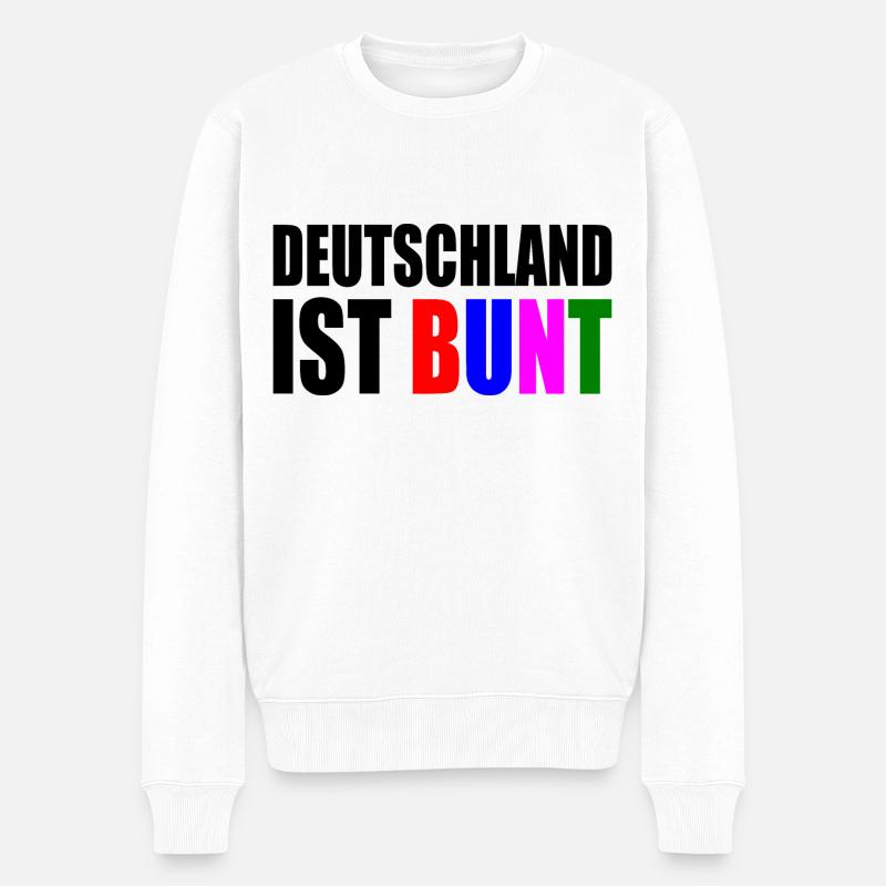 Deutschland ist bunt - Männer Premium Bio Pullover - Weiß
