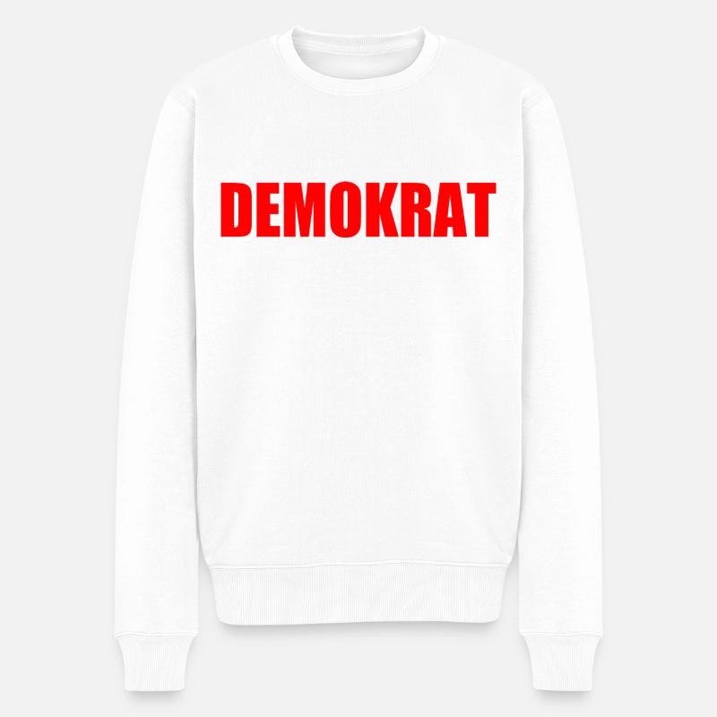 Demokrat - Männer Premium Bio Pullover - Weiß