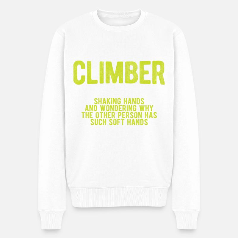 Klettern Bouldern - Männer Premium Bio Pullover - Weiß