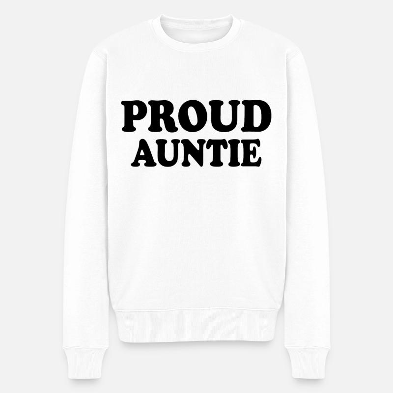 Proud auntie - Männer Premium Bio Pullover - Weiß