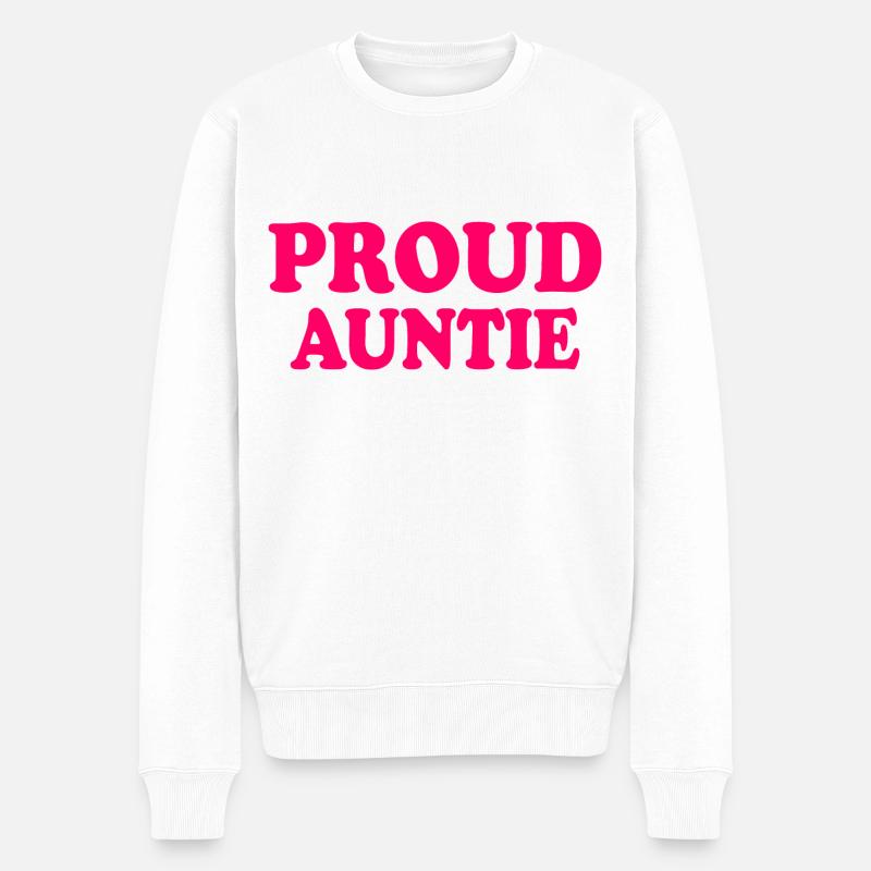 Proud auntie - Männer Premium Bio Pullover - Weiß