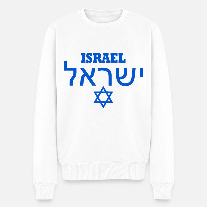 Israel - Männer Premium Bio Pullover - Weiß