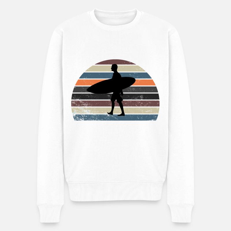 Surfing - Männer Premium Bio Pullover - Weiß