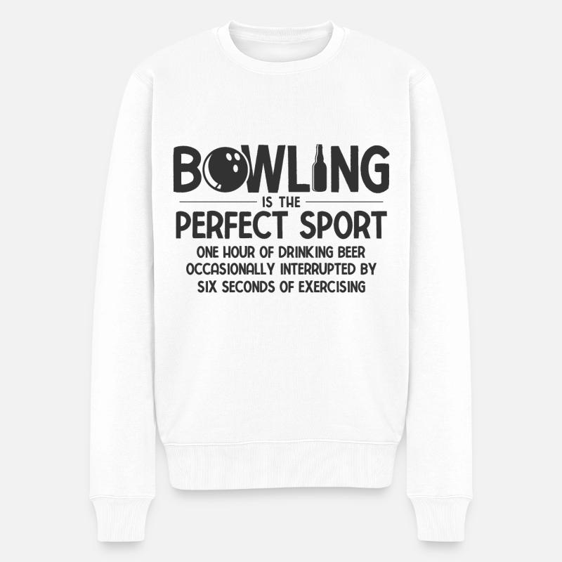 Bowling - Männer Premium Bio Pullover - Weiß