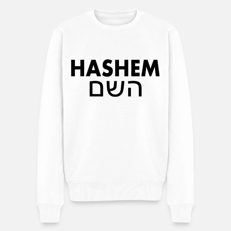 Hashem השם - Männer Premium Bio Pullover - Weiß