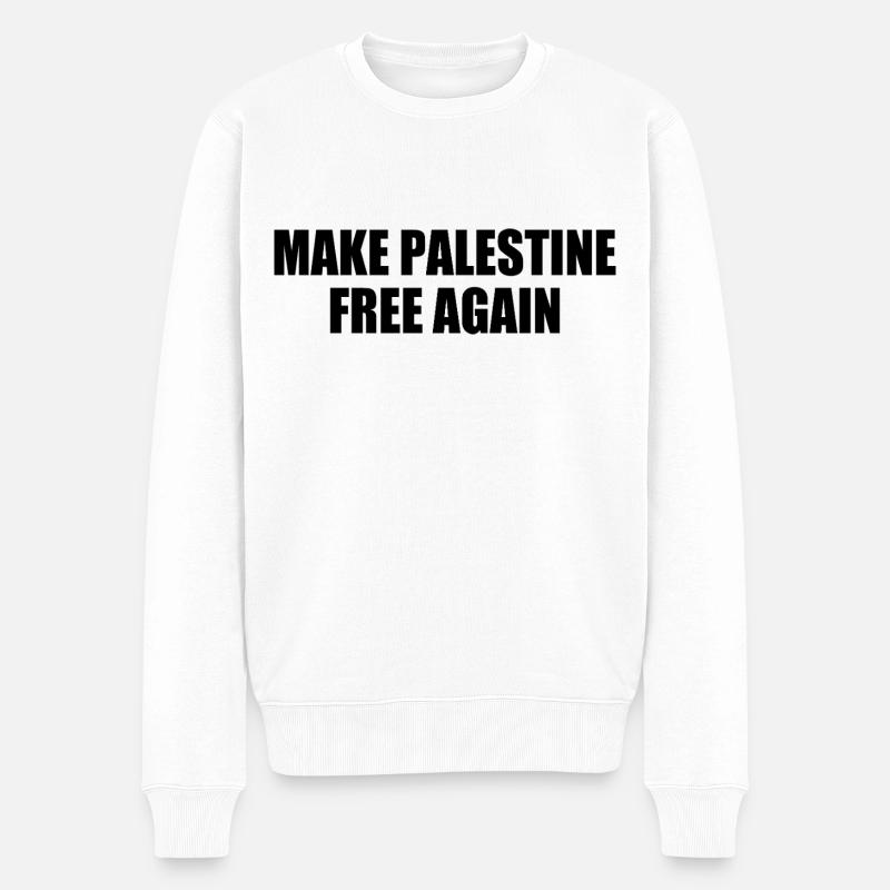 make palestine free again - Männer Premium Bio Pullover - Weiß