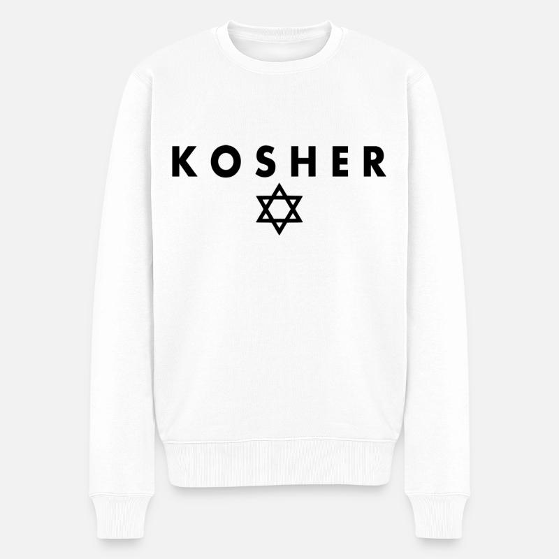 Kosher - Männer Premium Bio Pullover - Weiß
