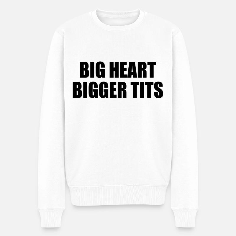big heart bigger tits - Pull Premium bio Homme - blanc