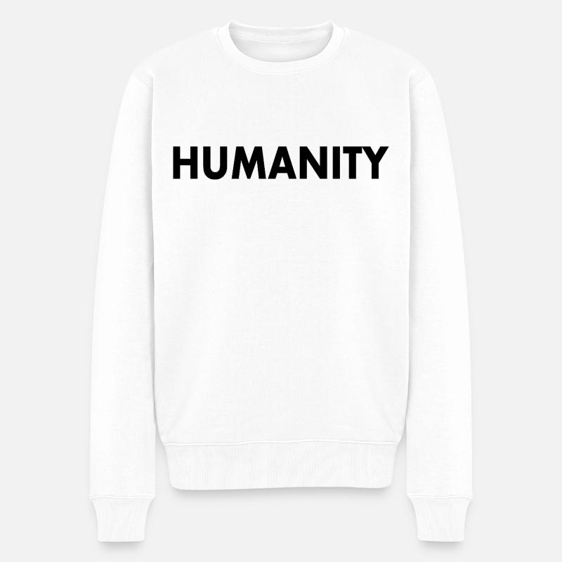 Humanity - Männer Premium Bio Pullover - Weiß