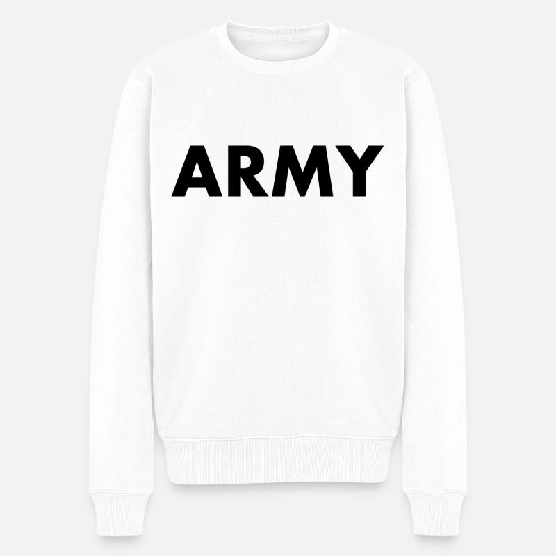 Army - Männer Premium Bio Pullover - Weiß