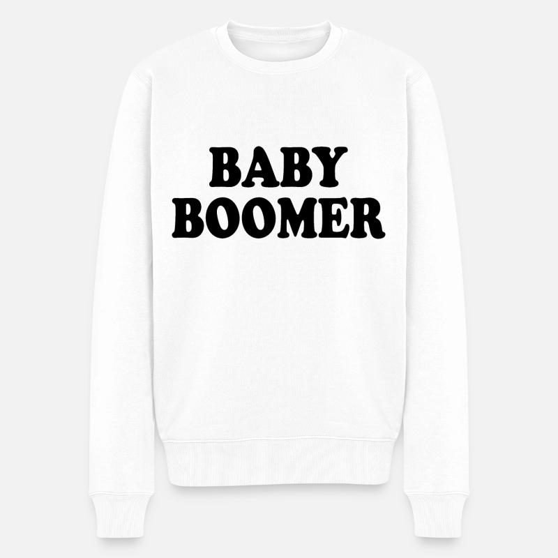 Baby boomer - Männer Premium Bio Pullover - Weiß