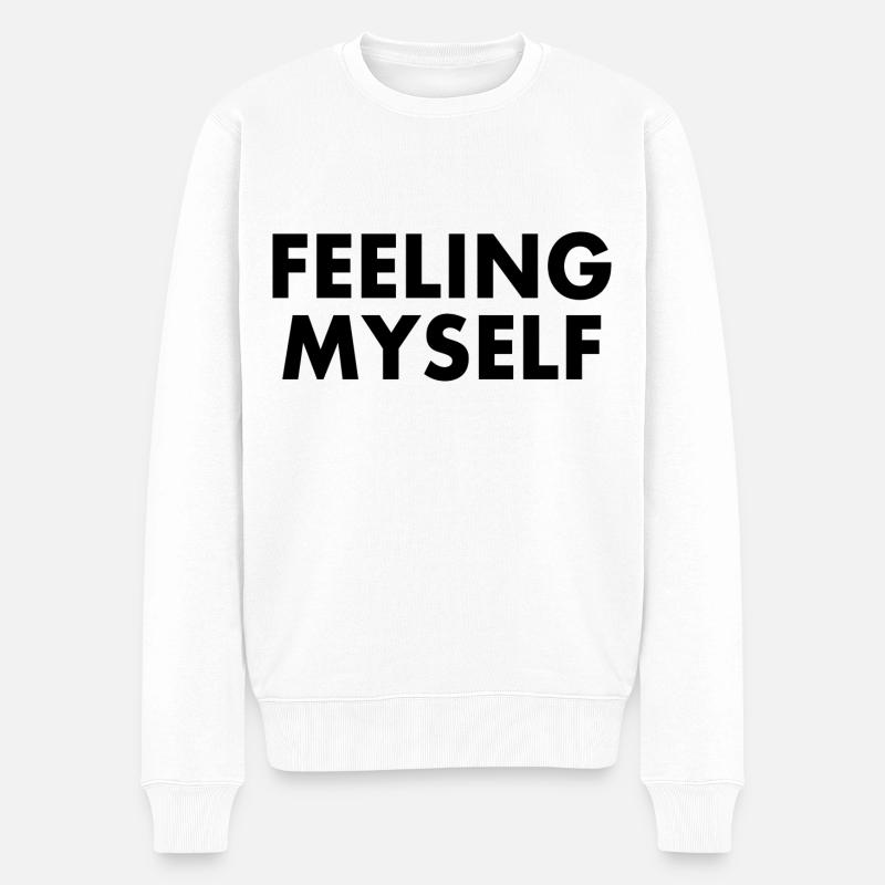 feeling myself - Pull Premium bio Homme - blanc