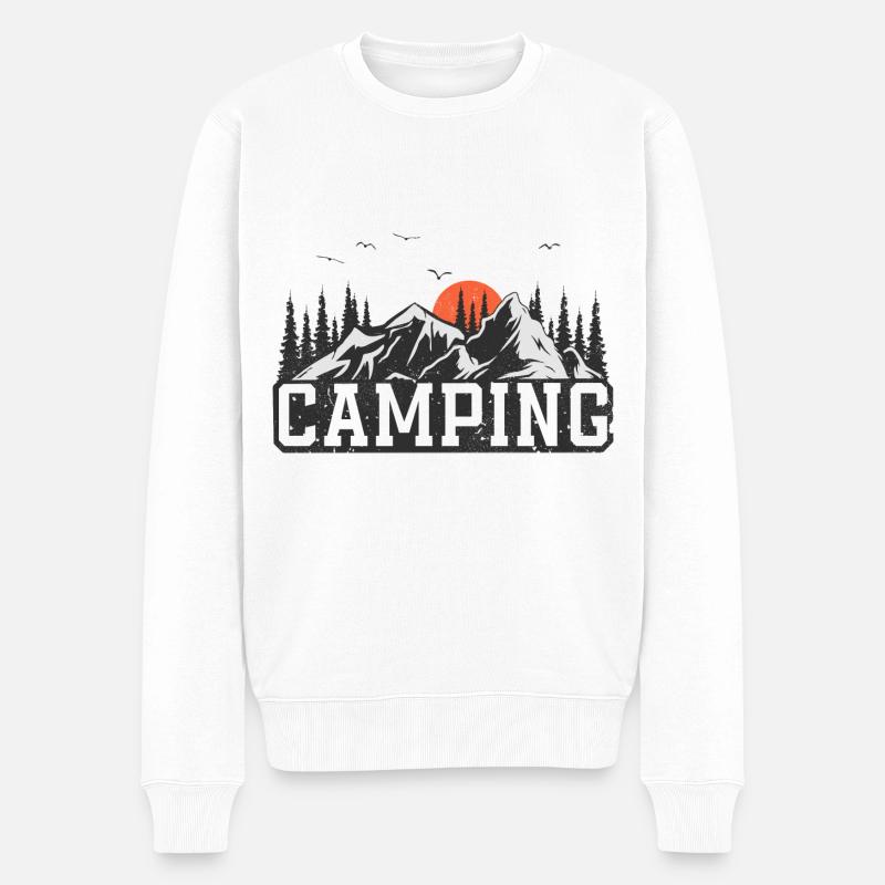 Camping Campen Camper - Pull Premium bio Homme - blanc