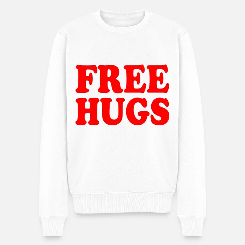 Free hugs - Männer Premium Bio Pullover - Weiß