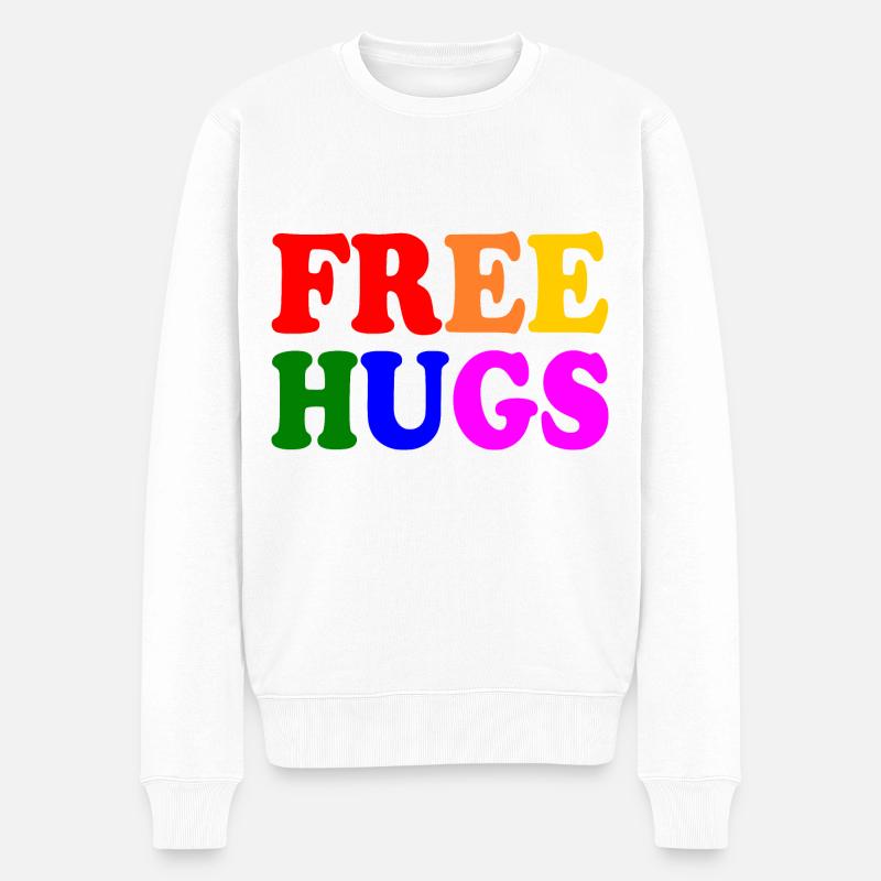 Free hugs lgbt - Männer Premium Bio Pullover - Weiß