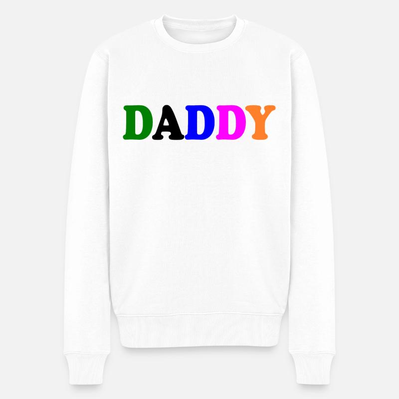 Daddy - Männer Premium Bio Pullover - Weiß