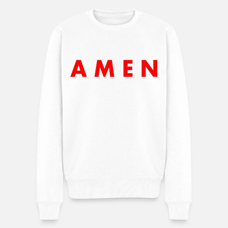 Amen - Männer Premium Bio Pullover - Weiß