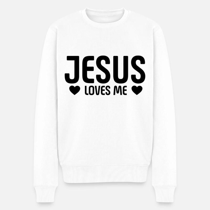 Jésus m’aime - Pull Premium bio Homme - blanc