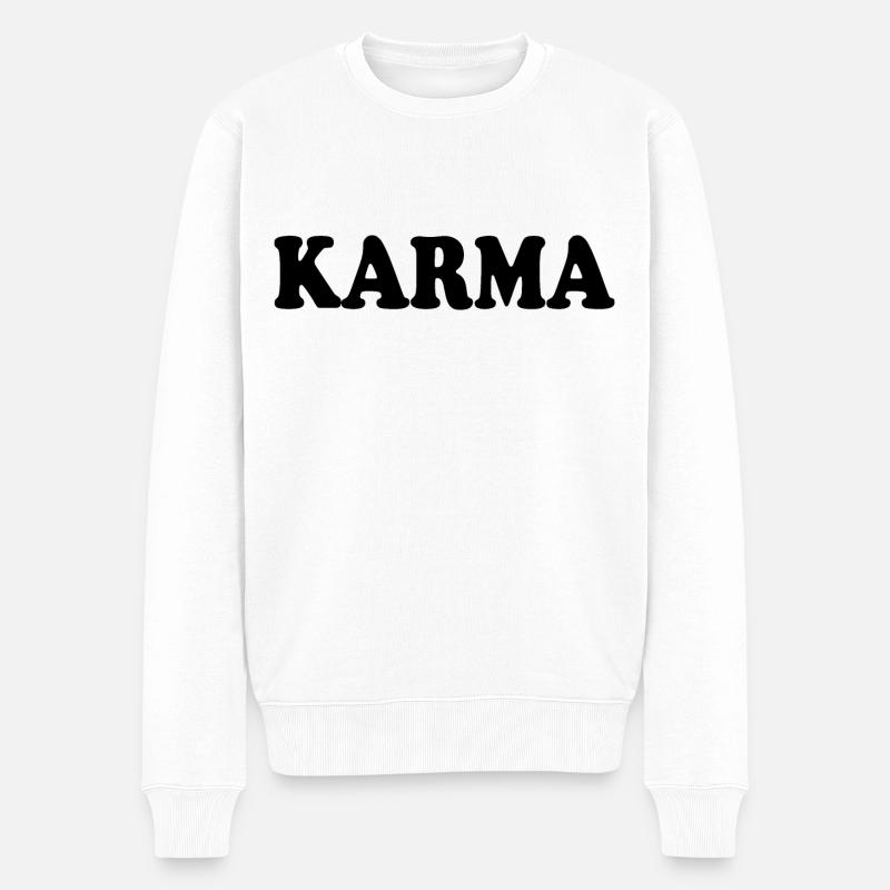 Karma - Männer Premium Bio Pullover - Weiß