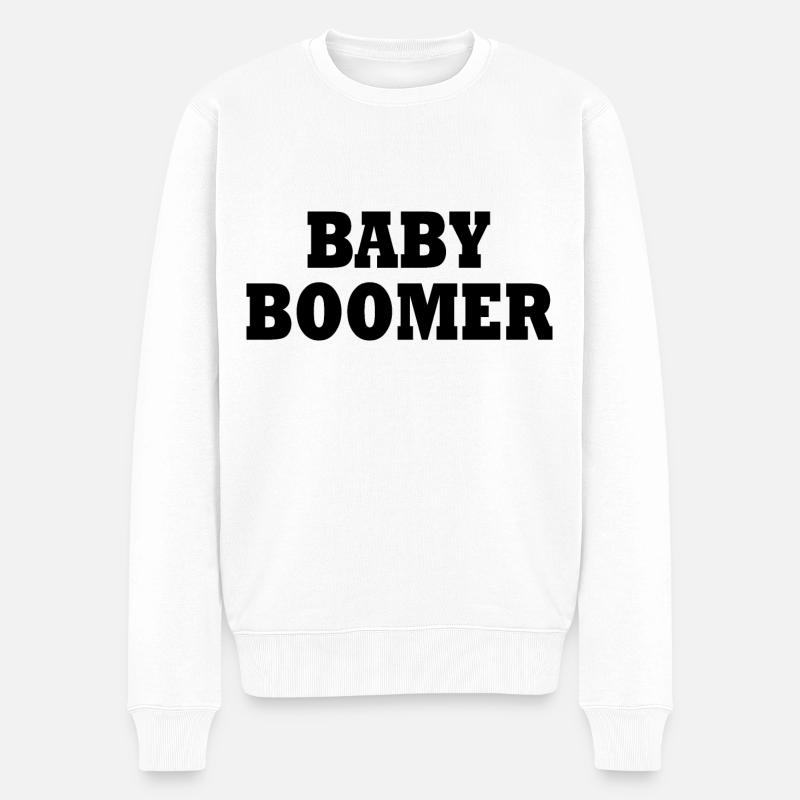 Baby boomer - Männer Premium Bio Pullover - Weiß