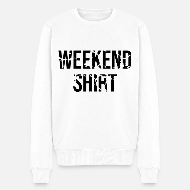 Wochenende - Männer Premium Bio Pullover - Weiß