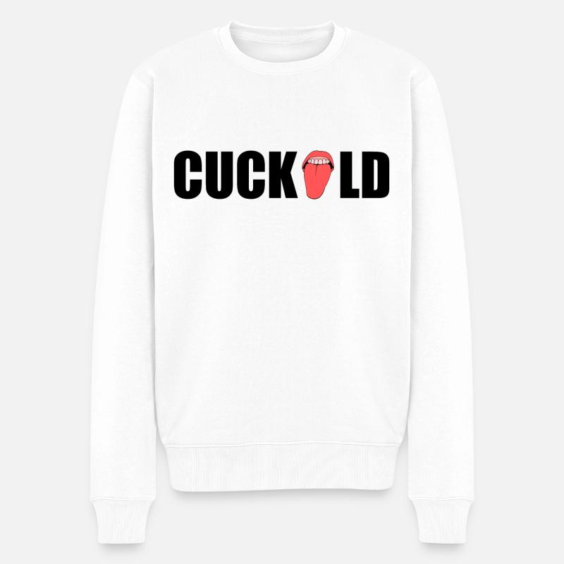 Cuckold - Männer Premium Bio Pullover - Weiß
