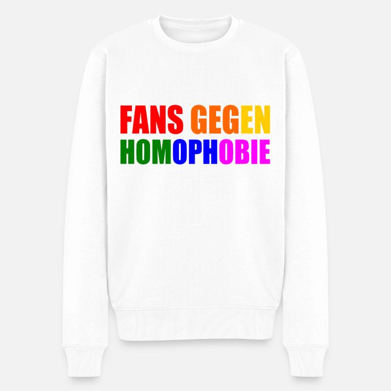 fans gegen homophobie - Männer Premium Bio Pullover - Weiß