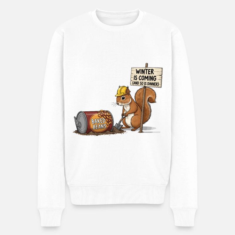 Cooles Eichhörnchen - Männer Premium Bio Pullover - Weiß