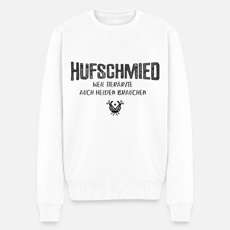 Hufschmied Weil Tierärzte Auch Helden Brauchen Ges - Männer Premium Bio Pullover - Weiß