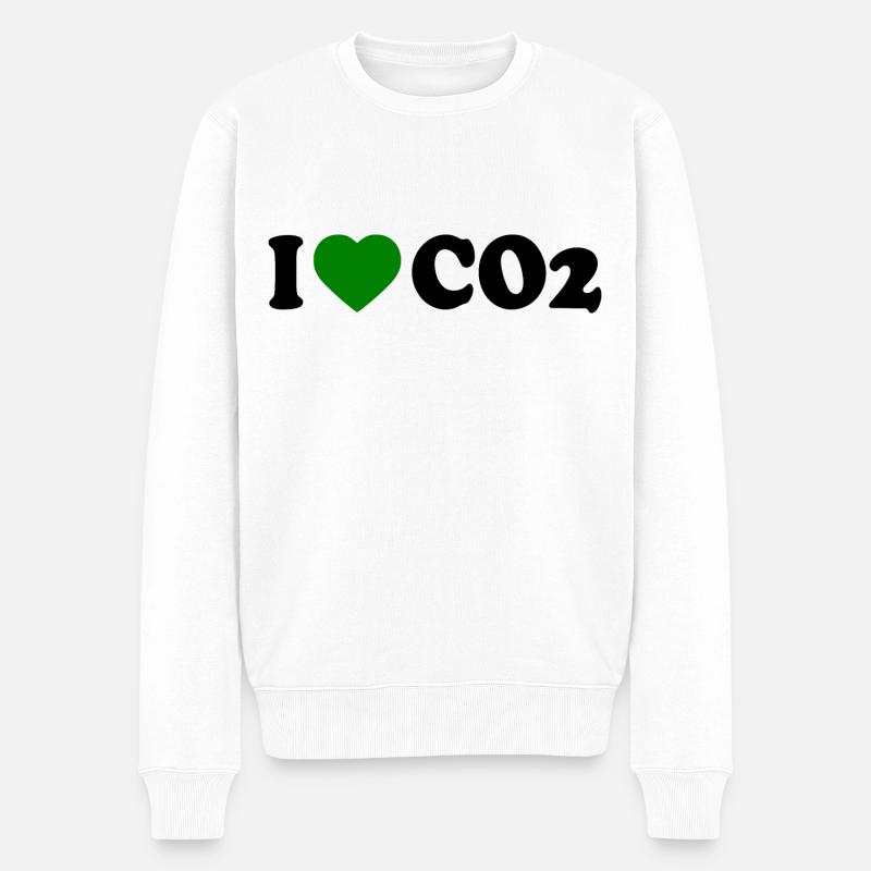I love co2 - Männer Premium Bio Pullover - Weiß