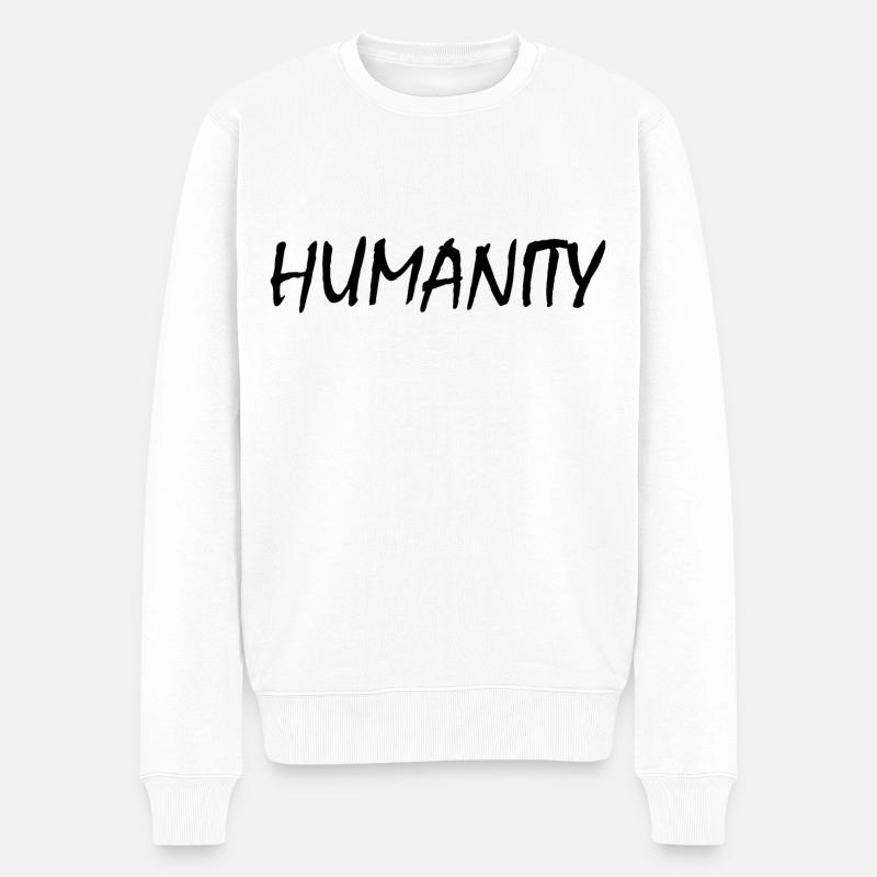 Humanity - Männer Premium Bio Pullover - Weiß