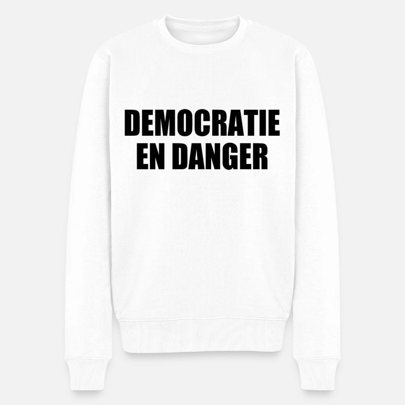 democratie en danger - Pull Premium bio Homme - blanc