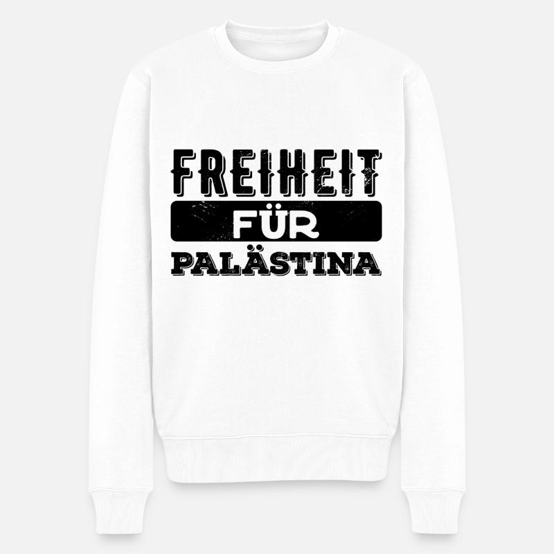 Freiheit für Palästina - Männer Premium Bio Pullover - Weiß