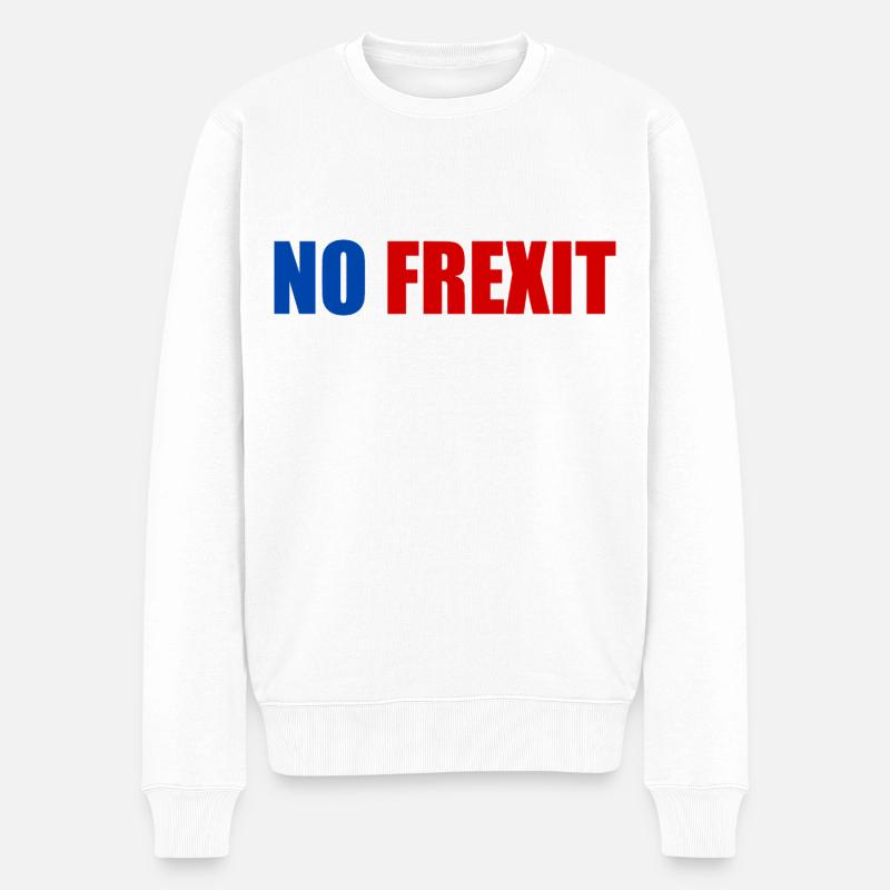Kein Frexit - Männer Premium Bio Pullover - Weiß
