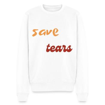 Tränen sparen - Männer Premium Bio Pullover - Weiß - Vorne - Thijin (182cm)