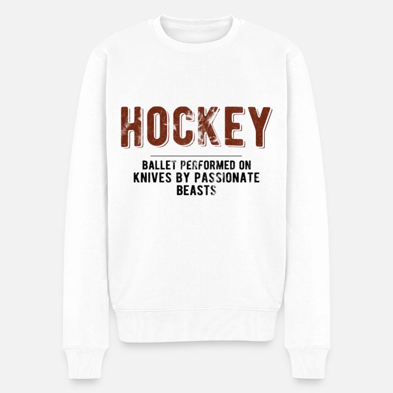 Eishockey - Männer Premium Bio Pullover - Weiß