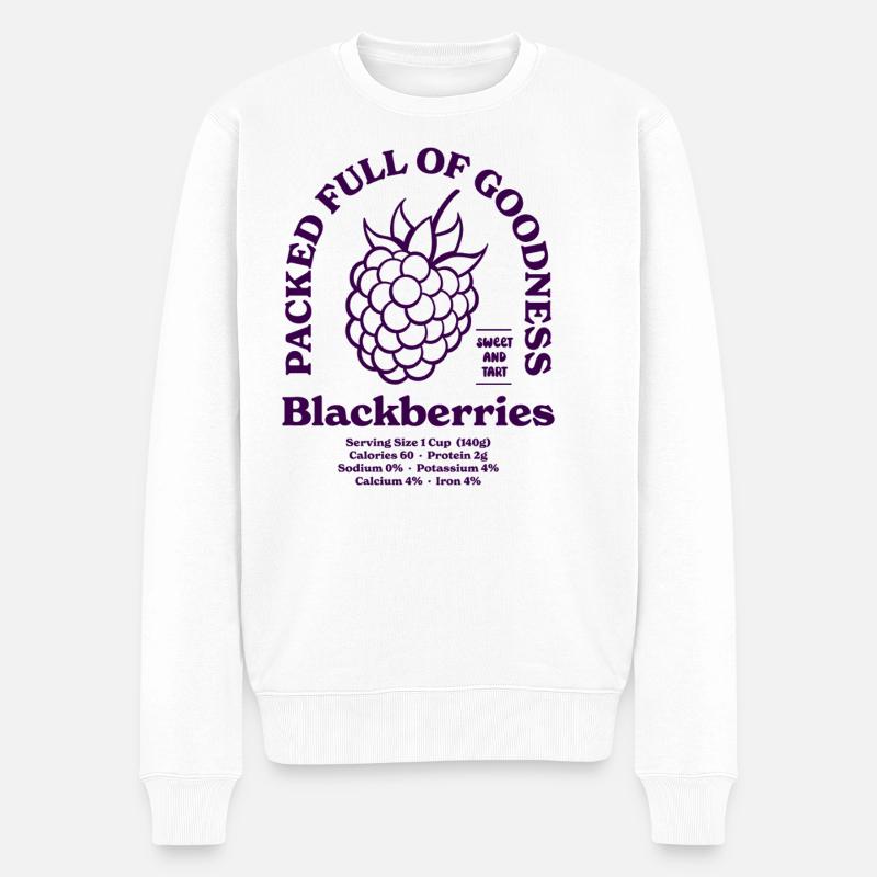 Brombeeren Nährstoffe - Männer Premium Bio Pullover - Weiß