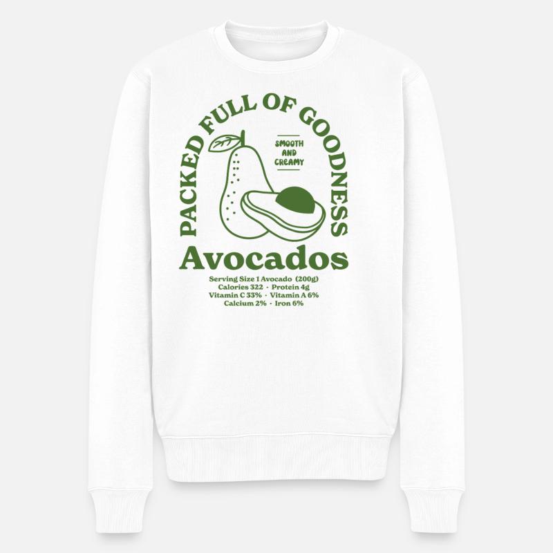 Avocado Nährwert - Männer Premium Bio Pullover - Weiß