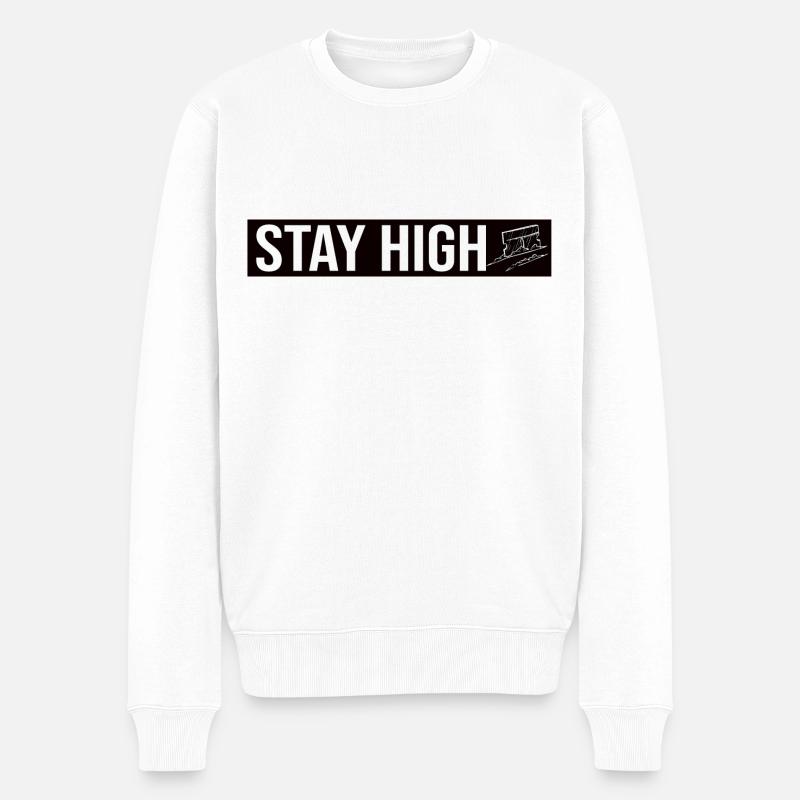 Stay High - Männer Premium Bio Pullover - Weiß