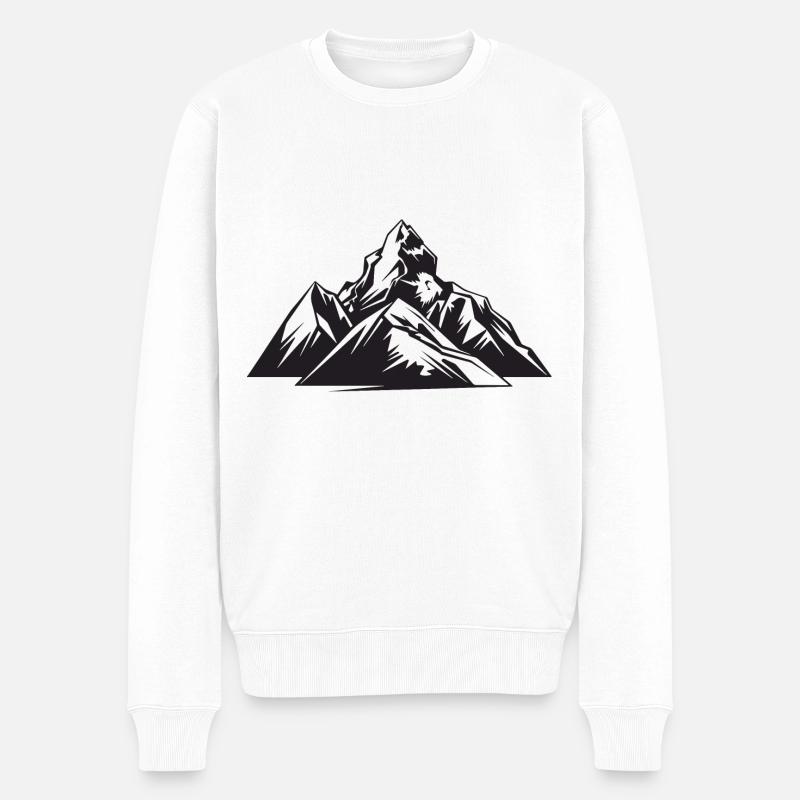 Berge Alpen Silhouette - Männer Premium Bio Pullover - Weiß