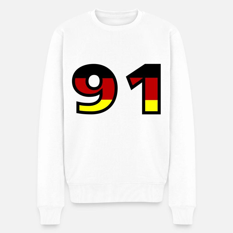 91 Numéro Allemagne Jersey - Pull Premium bio Homme - blanc