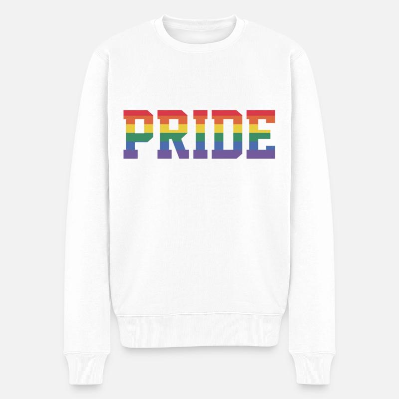 Pride Regenbogen Gay Pride LGBTQ - Männer Premium Bio Pullover - Weiß