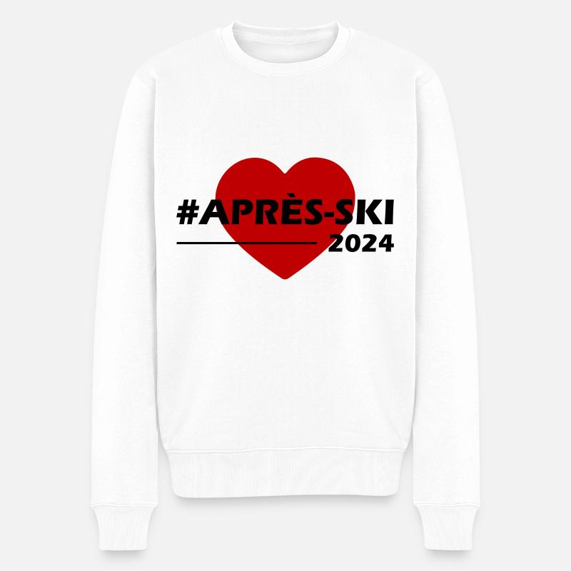 Apres Ski 2024 Herz Liebe - Männer Premium Bio Pullover - Weiß