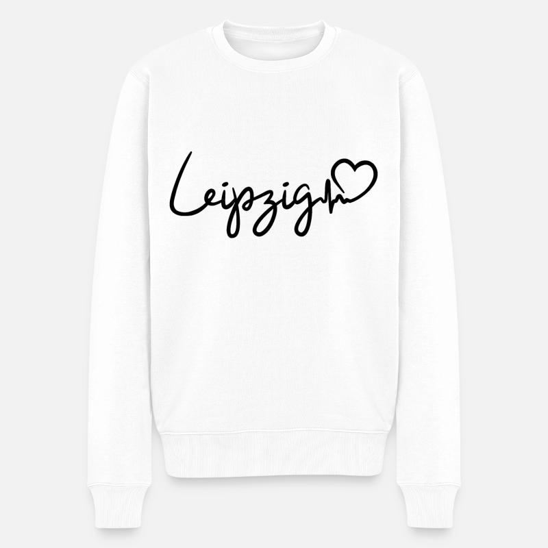 Leipzig Herzschlag - Männer Premium Bio Pullover - Weiß