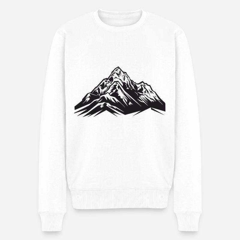 Berge Symbol - Männer Premium Bio Pullover - Weiß
