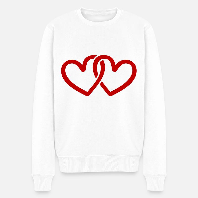 herzen symbol - Männer Premium Bio Pullover - Weiß